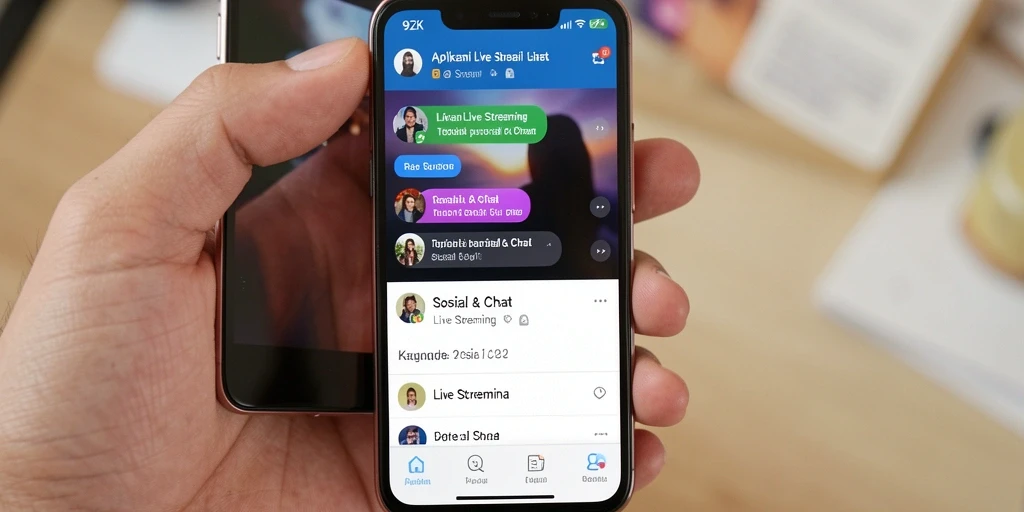 Tampilan antarmuka 9ZK yang menarik untuk Live Streaming.