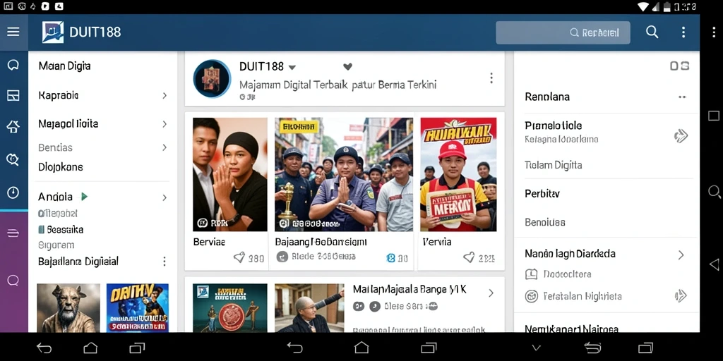 Tampilan antarmuka aplikasi Majalah Digital DUIT188 yang menarik.