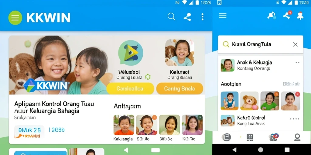 Tampilan antarmuka yang ramah pengguna dari KKWIN untuk kontrol orang tua.