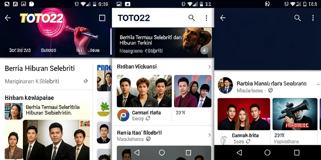 Tampilan antarmuka aplikasi TOTO22 yang menarik dan informatif.