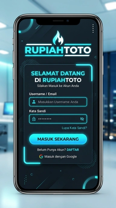 Tampilan halaman login rupiahtoto